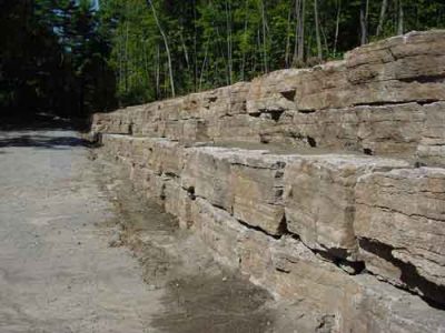 Limestone Retaining Wall