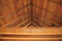 roof view of exposed beams