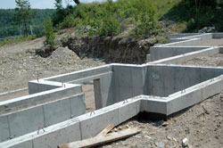 intricate basement foundation poured