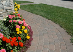 paver brick curve pathway 