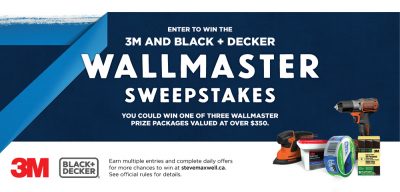 The 3M And Black + Decker wallmaster sweepstakes