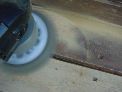 deck stain sanding