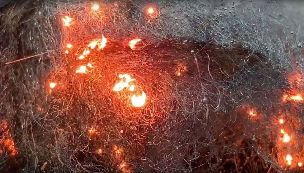 burning steel wool